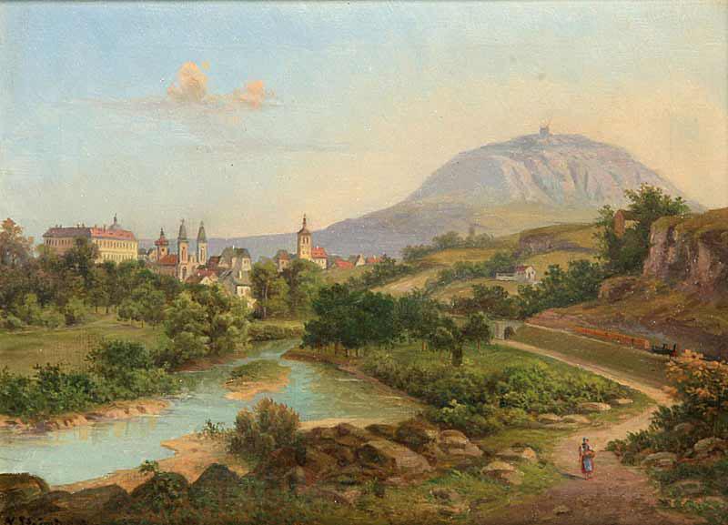 unknow artist A View of Roudnice with Mount rip Germany oil painting art